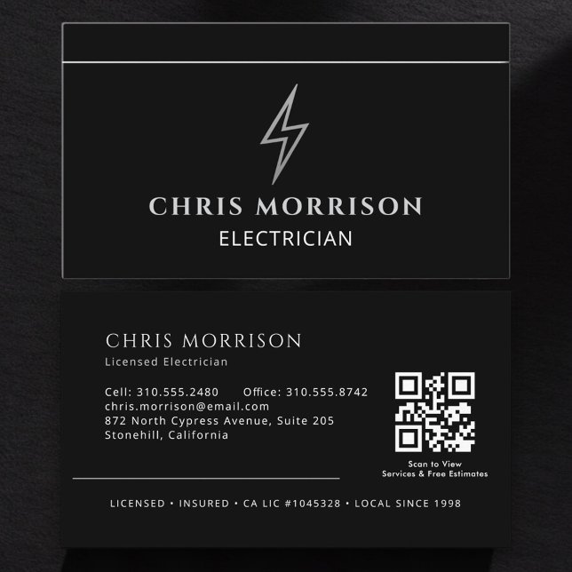 Professional Electrician QR Code Visitkort (Skapare uppladdad)