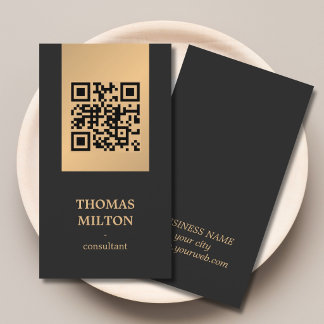 Professional Elegant Faux Golden Grey Consultant Visitkort