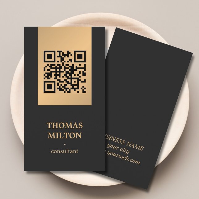 Professional Elegant Faux Golden Grey Consultant Visitkort (Skapare uppladdad)