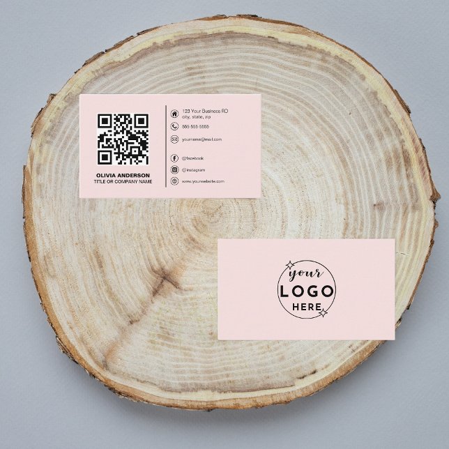 Professional Elegant Minimalist Modern Blush Pink Visitkort (Skapare uppladdad)