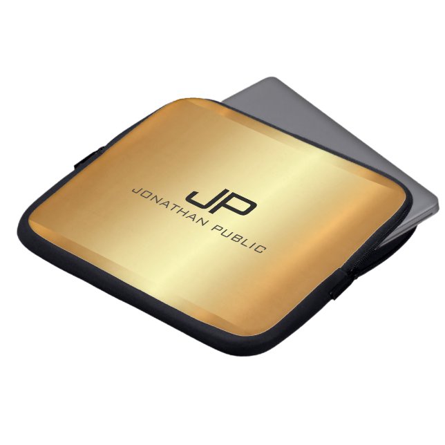 Professional Elegant Modern Luxe Gold Template Laptop Fodral (Framsida topp)
