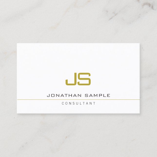 Professional Elegant Modern Template Monogram Visitkort (Framsida)
