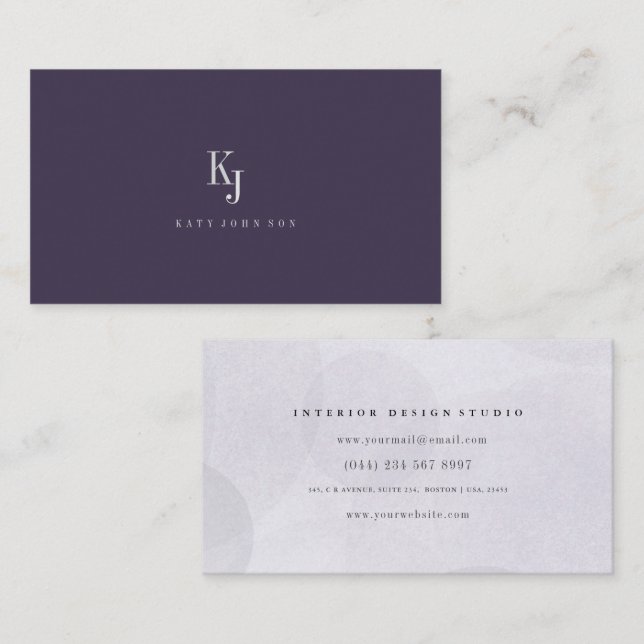  Professional elegant monogram simple  Business  Rabattkort (Fram/baksida)