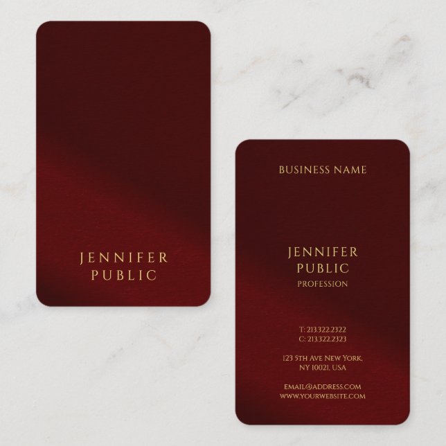 Professional Elegant Template Gold Text Luxurious Visitkort (Fram/baksida)