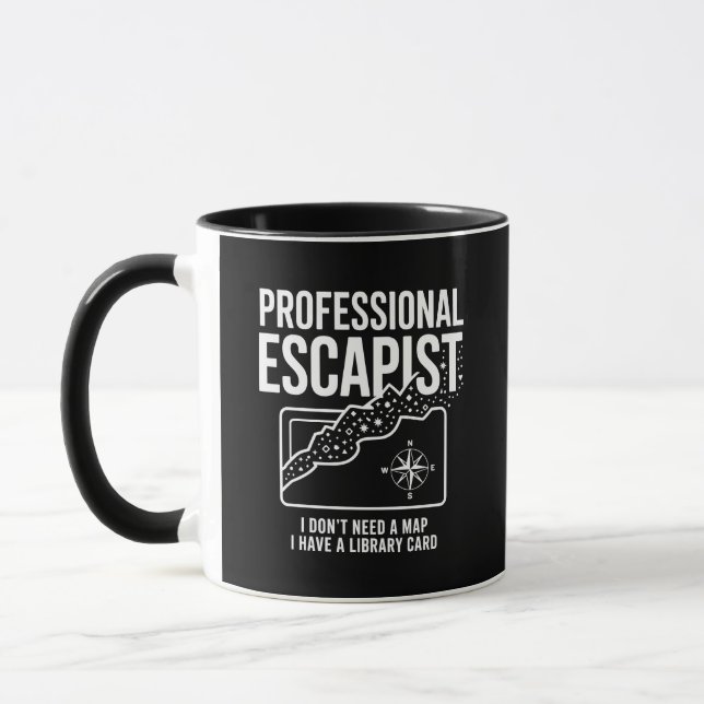 Professional Escapist bibliotekskort kaffemugg (Vänster)