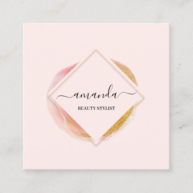 Professional Frame Beauty Studio Logo Makeup Body Fyrkantigt Visitkort (Framsida)