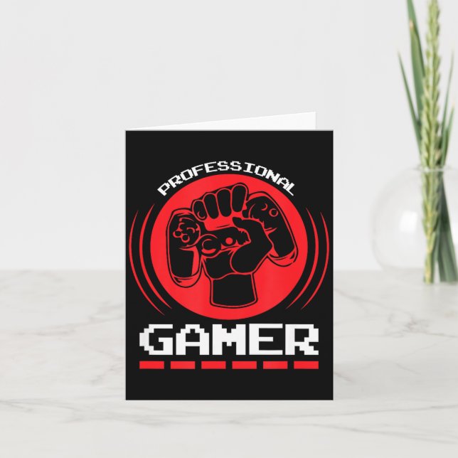 Professional Gamer Funny Gaming Quotes Gift For Pl Kort (Framsida)