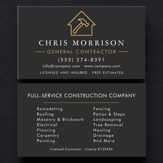 Professional General Contractor  Visitkort (Skapare uppladdad)