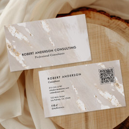 Professional Gold Foil QR Code & Social Media Visitkort