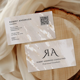 Professional Gold Foil QR Code & Social Media Visitkort