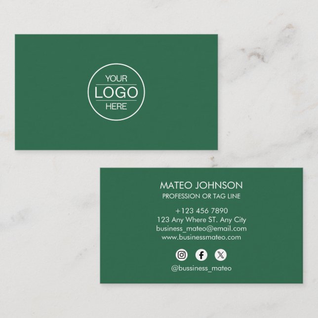 Professional Green Add your Logo Visitkort (Fram/baksida)