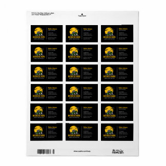 Professional Green Mowing Service Yellow Sun Adressetikett