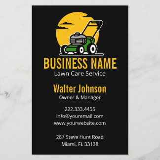 Professional Green Mowing Service Yellow Sun Flygblad