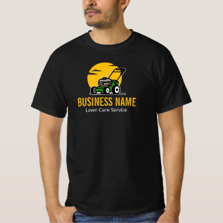 Professional Green Mowing Service Yellow Sun T Shirt