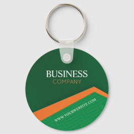 Professional Green with Orange Stripe Corporate Nyckelring