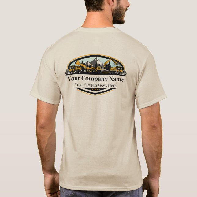 Professional Heavy Equipment Construction Company  T Shirt (Baksida)
