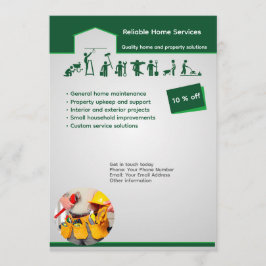 Professional Home Maintenance Flyer Template Inbjudningar