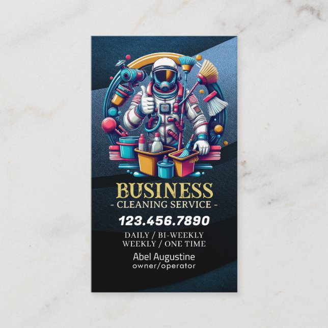 Professional House Cleaning Service Housekeeping Visitkort (Framsida)