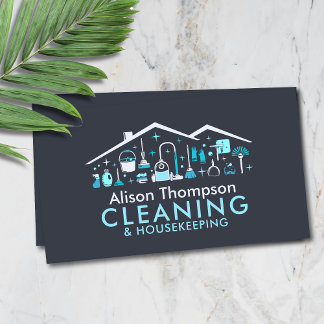 Professional House Cleaning Services Business Card Visitkort