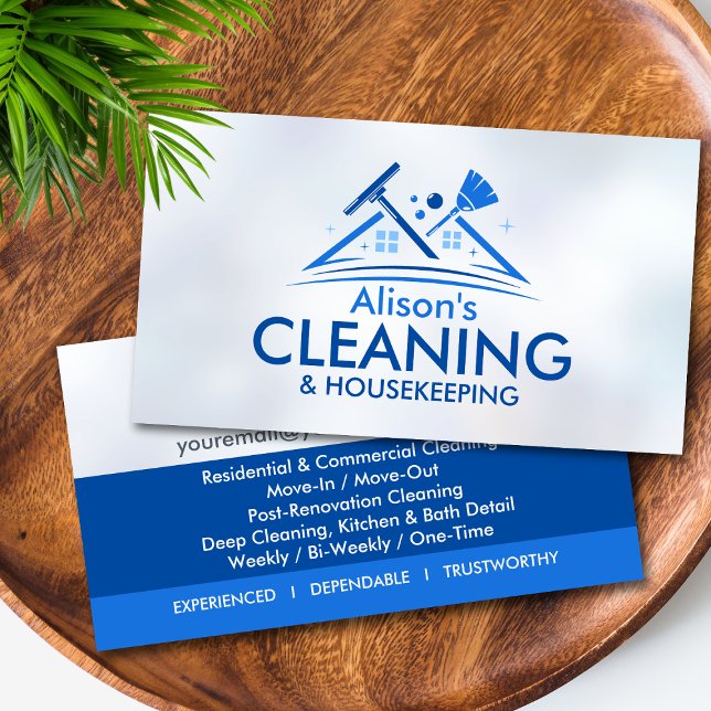 Professional House Cleaning Services Business Card Visitkort (Skapare uppladdad)