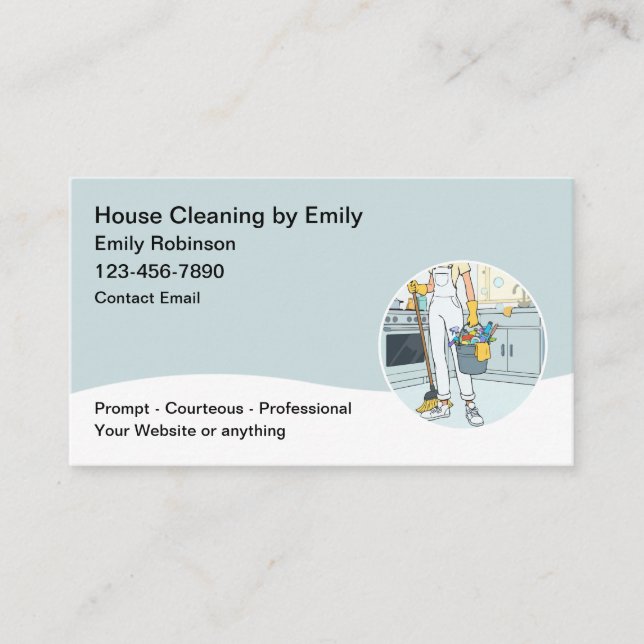 Professional House Cleaning Services Modern Visitkort (Framsida)