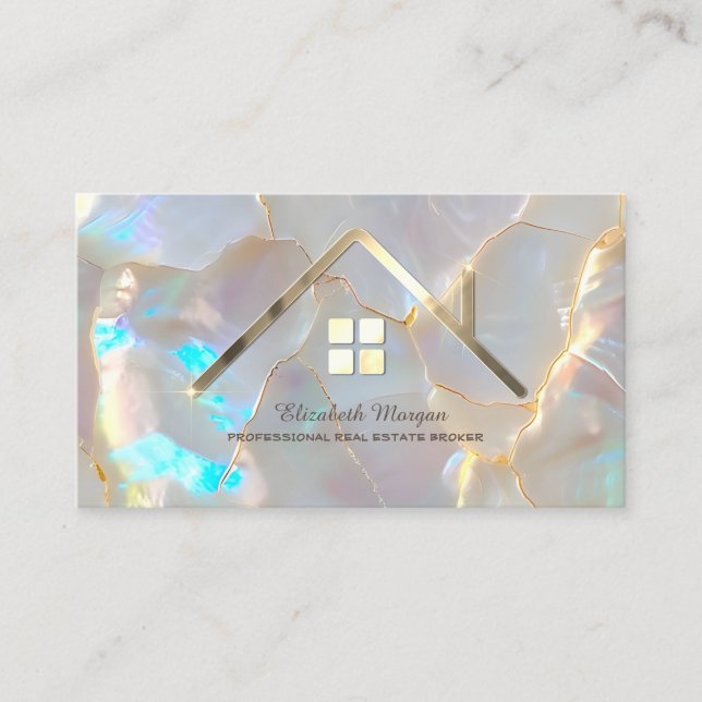 Professional House Real Estate Agent Opal Stone Visitkort (Framsida)