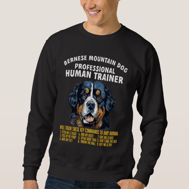 Professional Human Trainer Bernese Mountain Dog Lång Ärmad Tröja (Framsida)