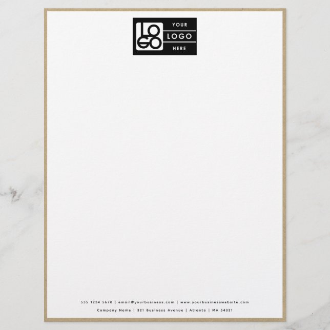 Professional Kraft Border Business Logo Letterhead Brevhuvud (Framsida)