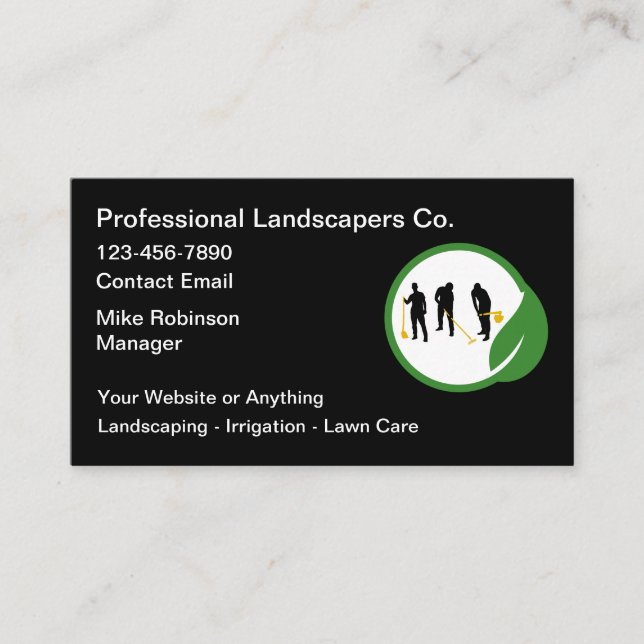 Professional Landscaper Business Cards Visitkort (Framsida)