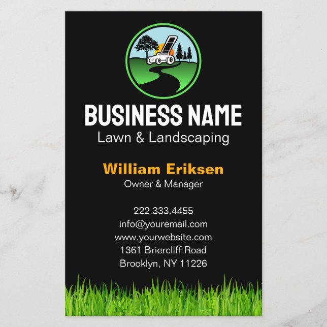 Professional Landscaping Grass Mowing Service Flygblad (Framsidan)