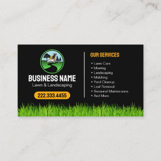 Professional Landscaping Grass Mowing Service Visitkort