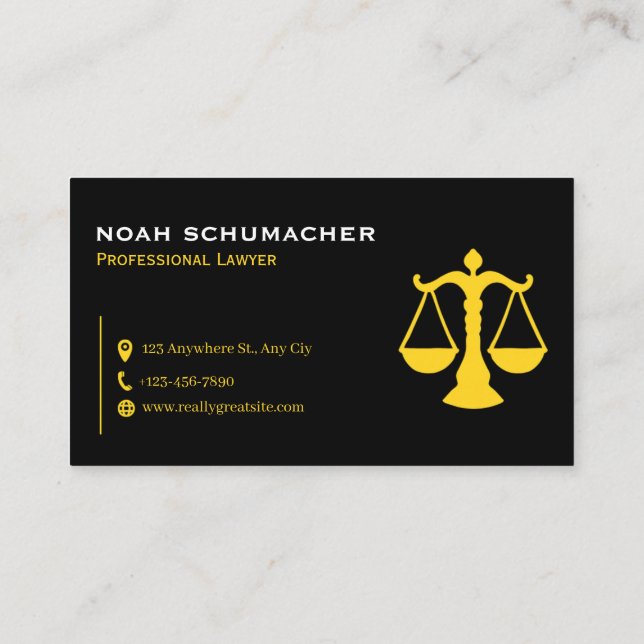 Professional Law & Justice Business Card Visitkort (Baksida)