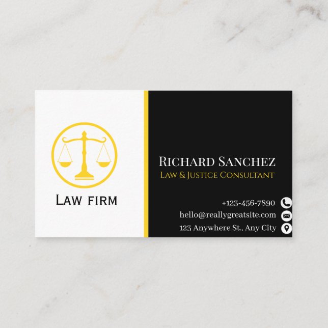 Professional Law & Justice Business Card Visitkort (Baksida)