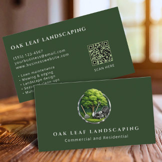 Professional Lawn Care Landscaping Service QR Code Visitkort