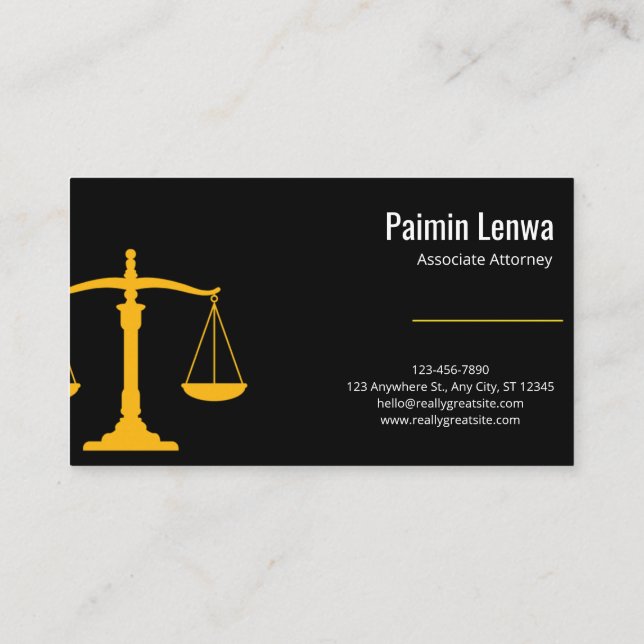 Professional Lawyer Business Card | Attorney  Visitkort (Baksida)