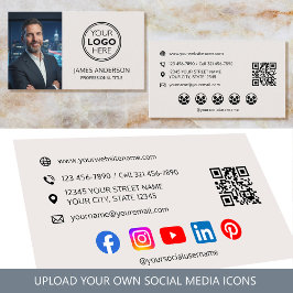 Professional Logo Photo Social Media QR Code Visitkort