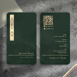 Professional Luxe Emerald Green Gold Business Card Visitkort