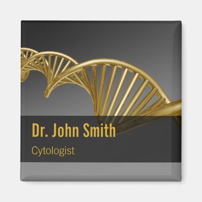 Professional Luxury Gold DNA Strand Medical Magnet (Framsidan)
