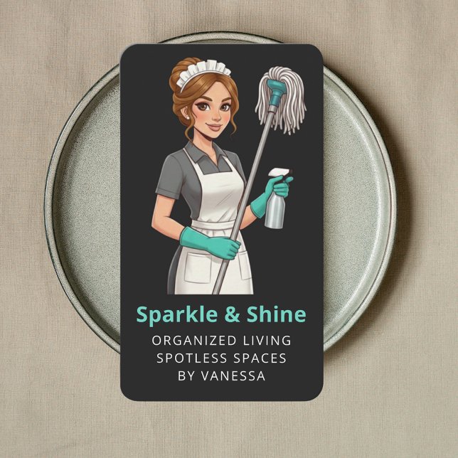 Professional Maid House Cleaning Housekeeping Visitkort (Skapare uppladdad)