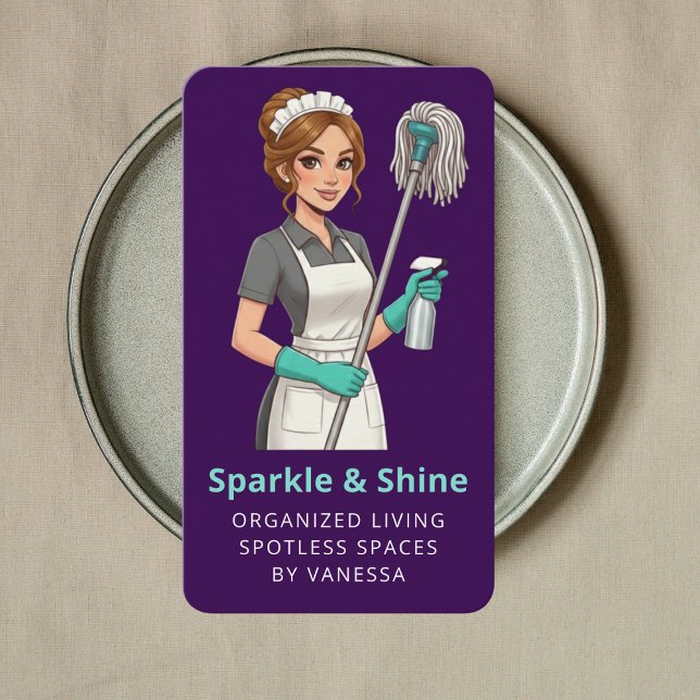 Professional Maid House Cleaning Housekeeping Visitkort (Skapare uppladdad)