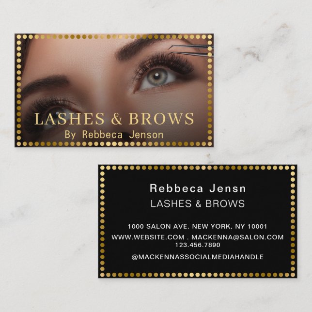 Professional Makeup Artist Eyelash & Brow QR CODE  Visitkort (Fram/baksida)