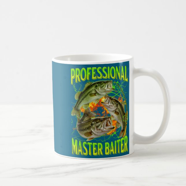 Professional Master Baiter Funny Fishing Meme Boot Kaffemugg (Höger)