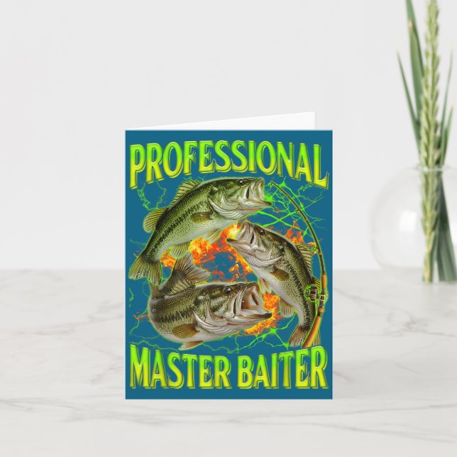 Professional Master Baiter Funny Fishing Meme Boot Kort (Framsida)