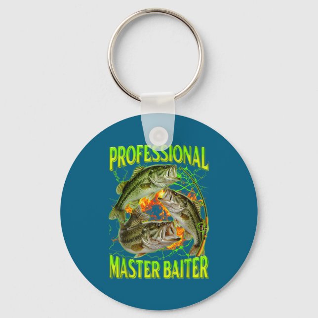 Professional Master Baiter Funny Fishing Meme Boot Nyckelring (Framsida)