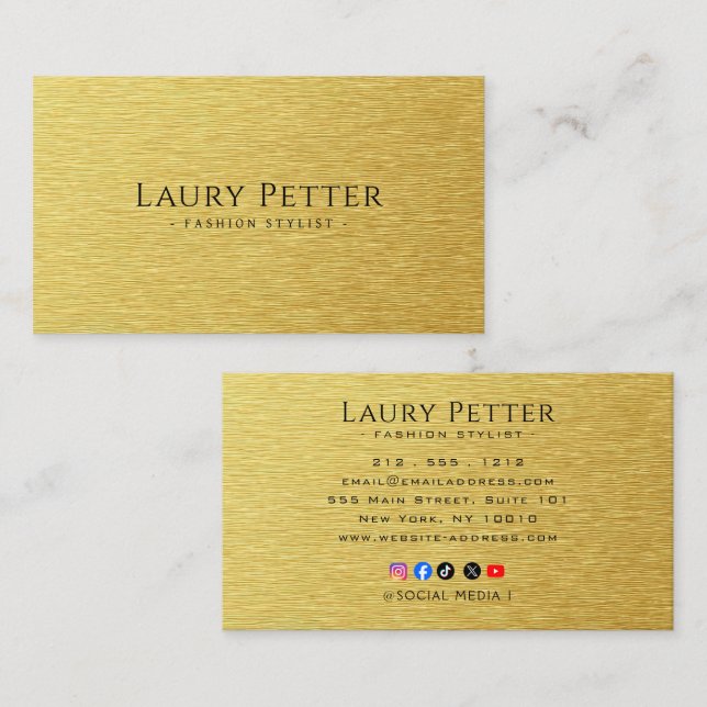 Professional metallic look visitkort (Fram/baksida)