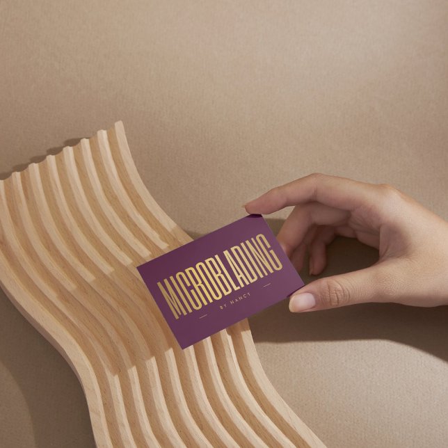 Professional Microblading Tech Burgundy & Gold  Visitkort (Skapare uppladdad)