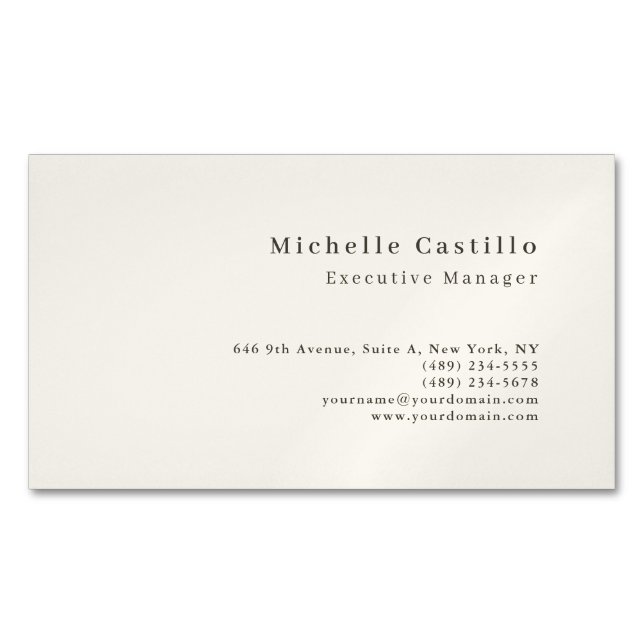 Professional Minimalist Modern Magnetiska Visitkort (Framsida)