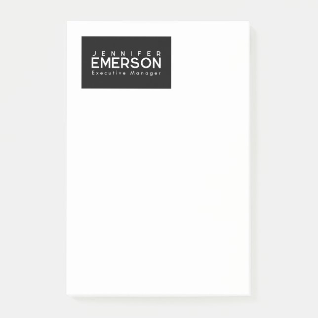 Professional minimalist modern plain black white post-it block (Framsida)