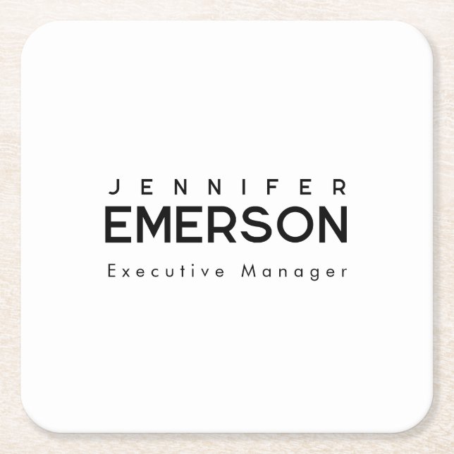 Professional minimalist modern plain underlägg papper kvadrat (Framsidan)