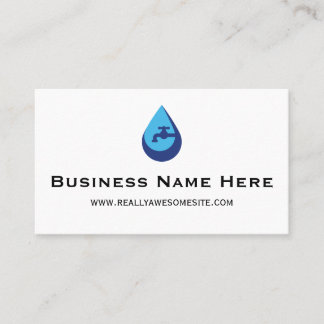 Professional Minimalist Plumber Business Card Visitkort